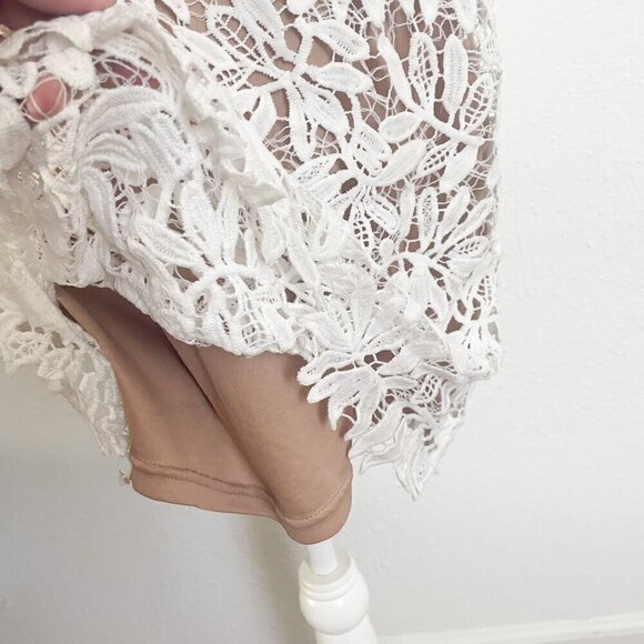 Lulus Right Sheer, Right Now White Lace Bodycon Mini Dress size medium - Picture 6 of 14